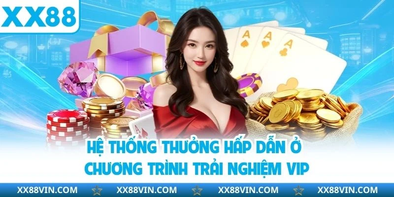 Trải Nghiệm VIP XX88 - Cơ Hội Nhận Thưởng Khủng Không Thể Bỏ Lỡ 4 Hệ thống thưởng hấp dẫn ở chương trình trải nghiệm VIP